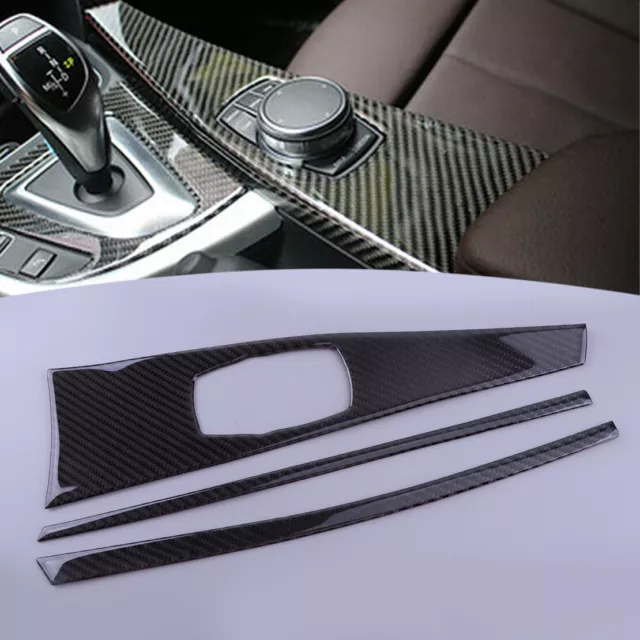 Real Carbon Fiber Central Console Multimedia Panel Cover Fit For BMW F30 F34 F33