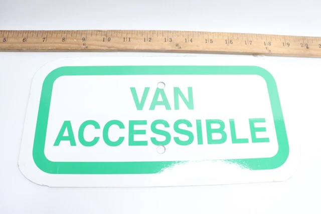 ADA Handicapped Sign: Van Accessible Refelective Aluminum 12" x 6" Y670656