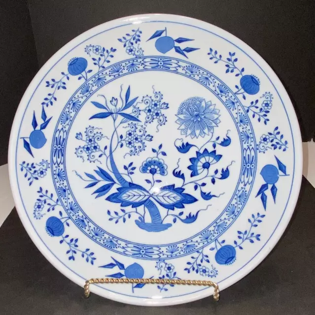 FLAWLESS Hutschenreuther BLUE ONION ~ Cake Serving Plate Platter 12 1/2” BAVARIA