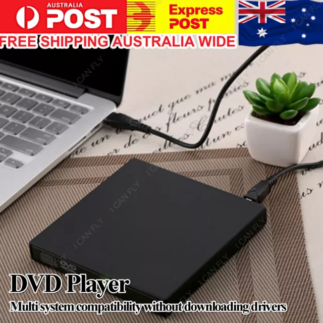 External Drive USB Portable Burner CD RW DVD ROM Reader Writer DF
