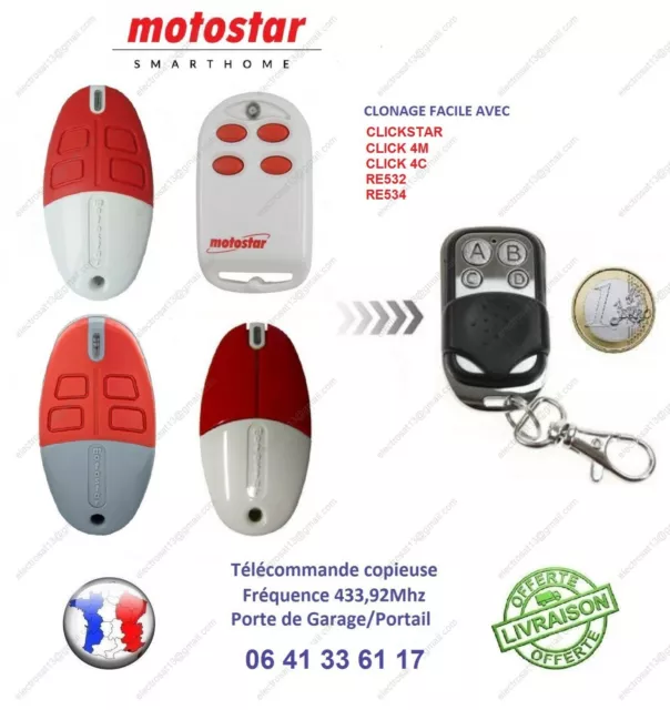 Télécommande Copieuse Pour Motostar Clikstar, Re532, Re534, Clik 4M, 4C