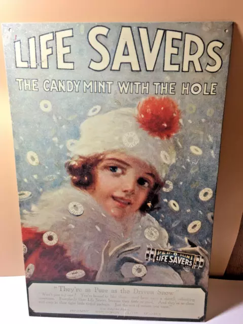 Life Savers Candy Pastel Metal Sign - Nabisco 1996 -  10" x 16" Advertising Sign