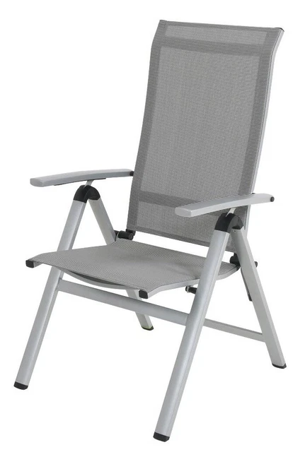 MWH KLAPPSESSEL WIDOO silber Aluminium Textilene Klappstuhl Gartenstuhl