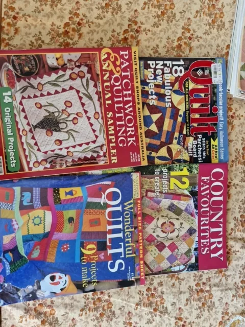4x Patchwork and Quilting Magazine Bundle Sewing Craft Patterns Inc 2