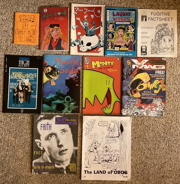 Lot Of 11 INDEPENDENT/COMICS/FANZINES/PROGRAMS 1992-22 Cerebus/Moot/Honeycomb++