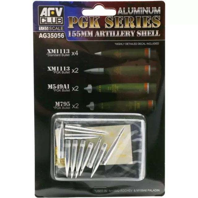 AFV Club Artillery Shells for 1:35 Scale Model Kits PGK Series 155mm Pack of 10