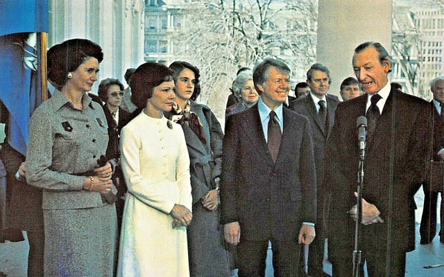 Pres JIMMY Carter & U.N.Segreteria Generale Kurt Waldhelm ~1977 Cartolina
