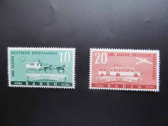 FZ-BADEN Nr. 54-55, 1949, 100 Jahr Deutsche Briefmarken, postfrisch