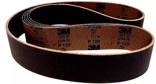 2-1/2 x 60 x 120 GRIT SANDING BELTS - 3M 341D - ALUMINUM OXIDE - 5 PIECES