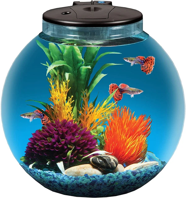 Koller Products Aquaview 3-Gallon Fish Tank with Power Filter and LED Lighting
