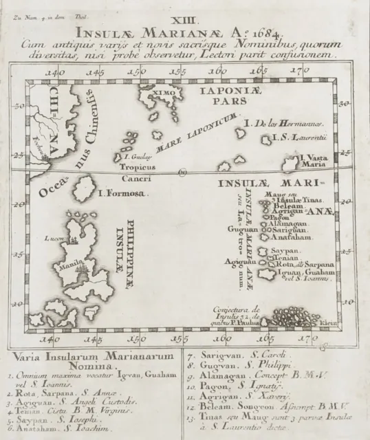 Philippines Mariana Islands Guam Philippinen Asia Asien map Karte Stöcklein 1726