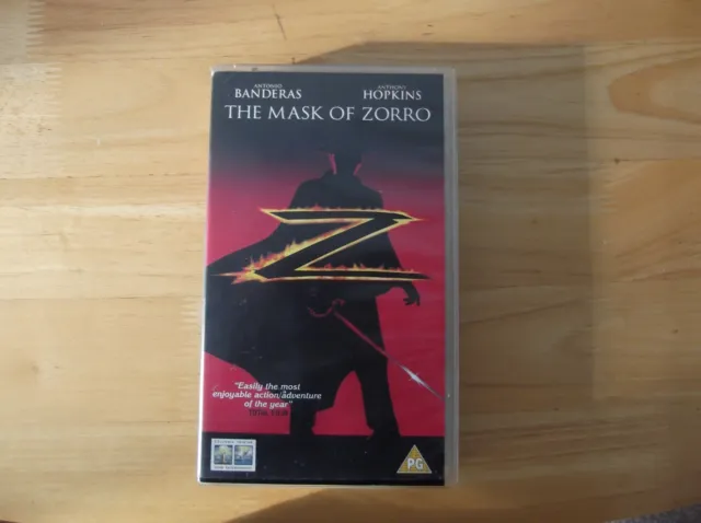 The Mask of Zorro - Antonio Banderas, Anthony Hopkins - VHS Video Tape, PG