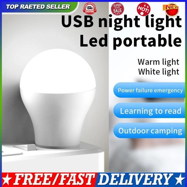 USB PLUG LAMP White/Warm Light Mini LED Reading Light for Power Outage ...
