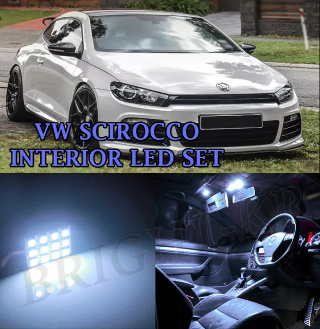 FOR VW SCIROCCO MK3 III FULL LED INTERIOR LIGHT UPGRADE ERROR FREE- XENON  WHITE £12.98 - PicClick UK