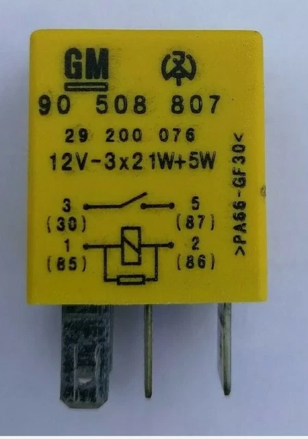 Vauxhall GM 24433728 Flasher Turn Signal Relay – 12V 4-Pin (Replaces 29200076)