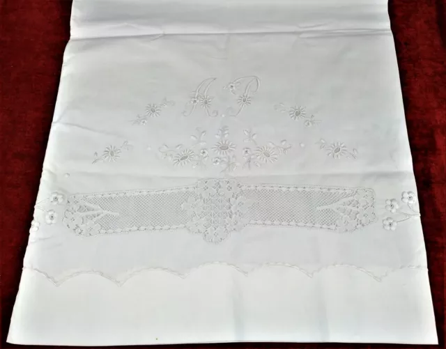 Ensemble Draps De Lit De Mariage. Coton. Broderie Et Dentelle. Espagne.vers 1940