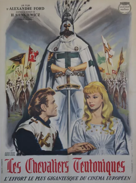 "LES CHEVALIERS TEUTONIQUES" Affiche originale entoilée (Aleksander FORD)