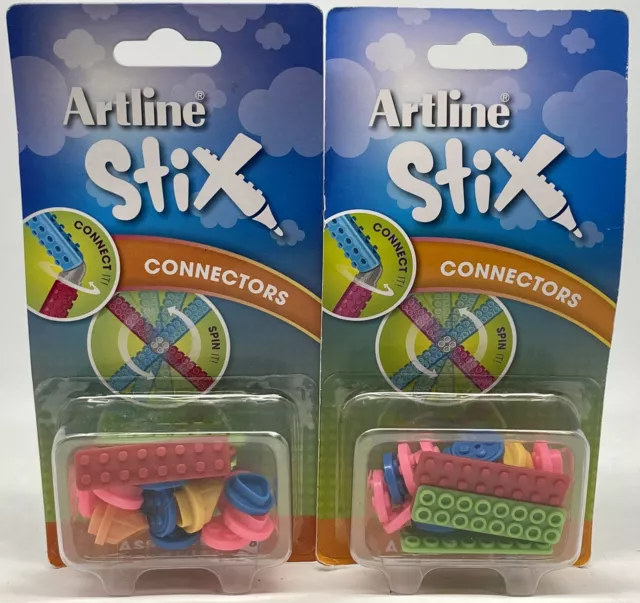 2 X Artline Stix Connectors Assorted 18pk for Artline Stix Pens (2x18)