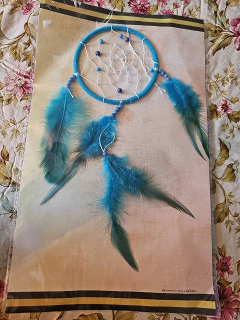 NIP Lakota (Sioux) Dream Catcher St. Joseph's Indian School 4 Inch~teal