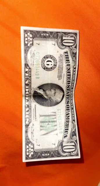Fr.2008-G* 1934-C $10 STAR Ten Dollars Federal Reserve Note, FRN Chicago, VF 347