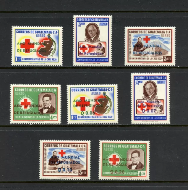 R3419 Guatemala 1960 Flüchtlinge, Rotes Kreuz Oveprinted 8v. MNH