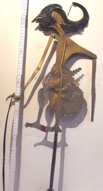 Alte Wayang Kulit Schattenspielfigur - Arjuna - Indonesien - Java - beschädigt