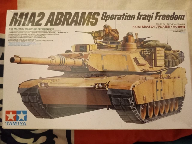 Tamiya 35269 1/35 Scale Model Kit – US M1A2 Abrams 120mm Gun Main Battle Tank