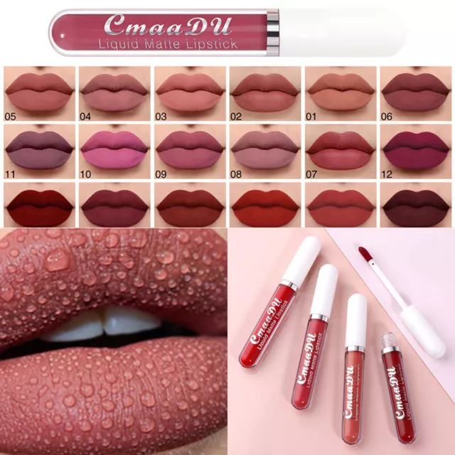 Velours Rouge à Lèvres Mat Maquillage Liquide Gloss Lisse Imperméable Durable #U
