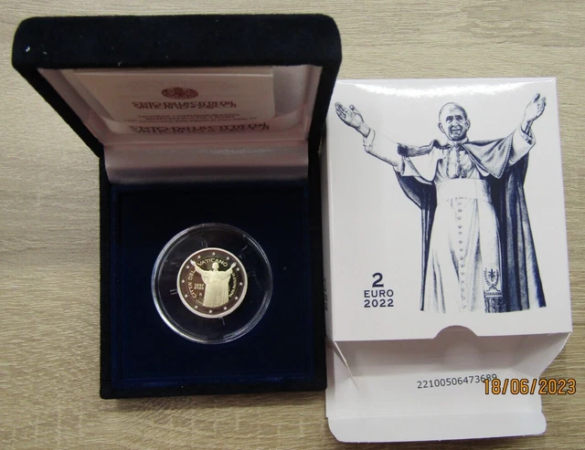 2 euro Vaticano 2022: 125° compleanno di Papa Paolo VI in piastra lucida PP