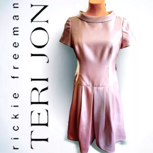 RICKIE FREEMAN FOR TERI JON pink retro 1950s cocktail dress