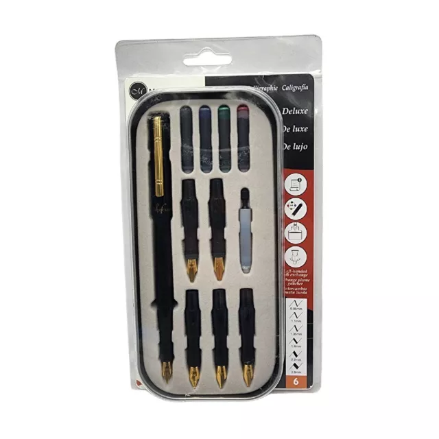 Manuscript Classic Deluxe Calligraphy Pen Set - Deluxe 6 Nibs (Left Handed)