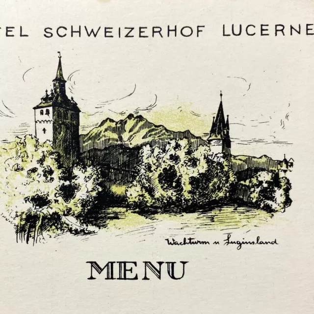 1950 Hotel Schweizerhof Restaurant Menu Schweizerhofquai Lucerne Switzerland