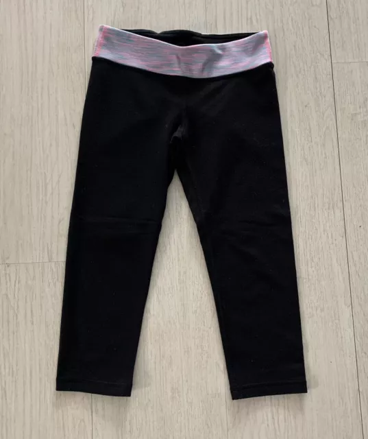 Ivivva by Lululemon Rhythmic Crop Capri Pant Leggings Black Reversible Size 10