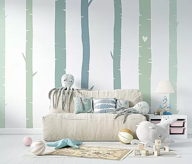 Colorful Birch Tree Wall Rainbow Wall Decals, Stickers, Wall Art Decoration 459