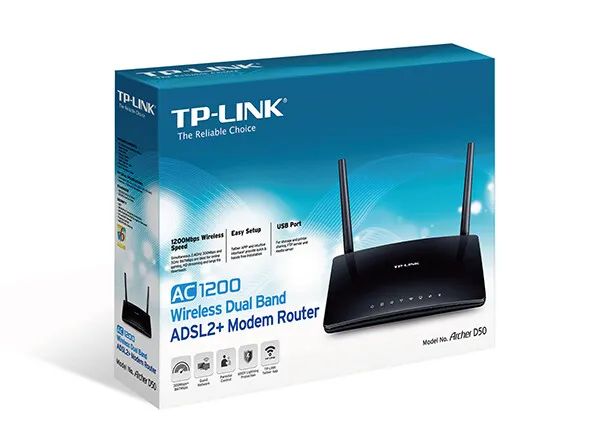 TP-Link ARCHER D50 AC1200 Wireless DSL-Modem, ADSL2+ MODEM ROUTER, DualBand