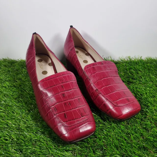 Boden Women's Shoe Magenta Pink Slip on Heeled Loafers Size 38 New without Box