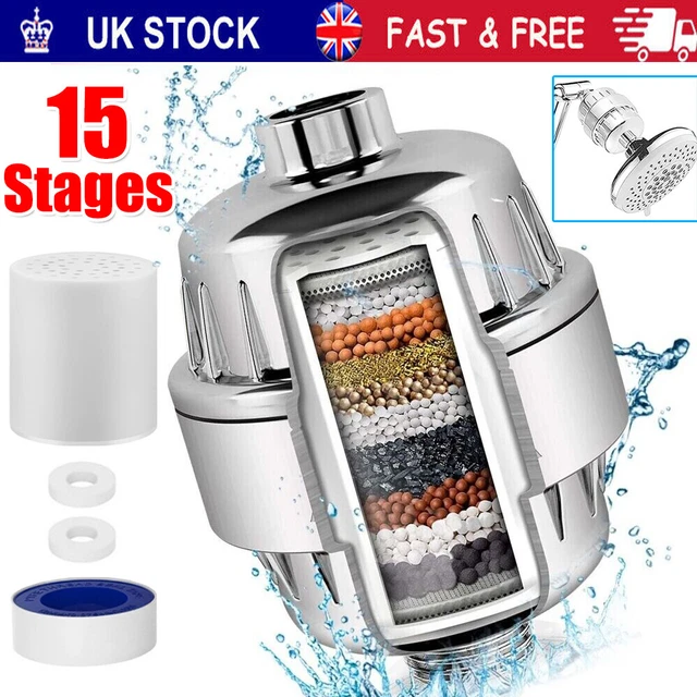 15 STAGES SHOWER Head Filter Softener Hard Water Purifier Cartridge
