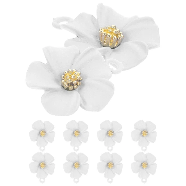 10 Stück Zubehör zur Schmuckherstellung für Erwachsene, Blumenohrringe, Charms,