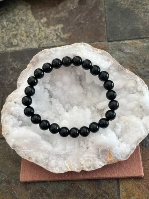 Bracelet en pierre naturelle / obsidienne noire