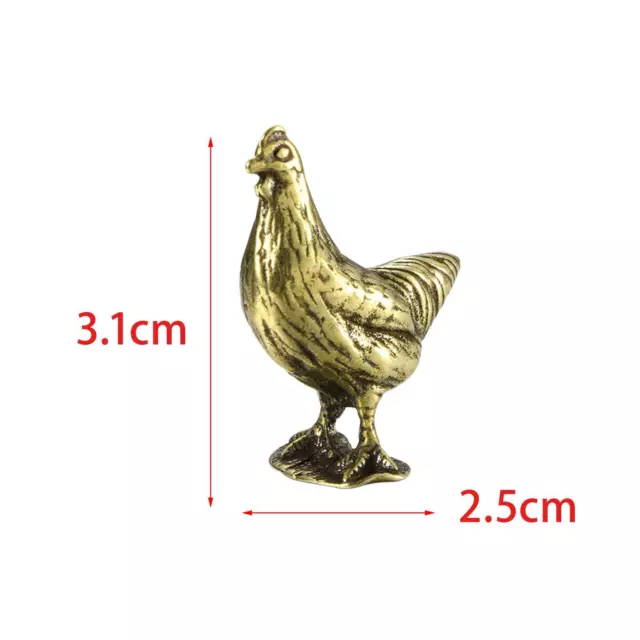 Brass Chicken Figurine Housewarming Gift Elegant for Table Bedroom Office 2