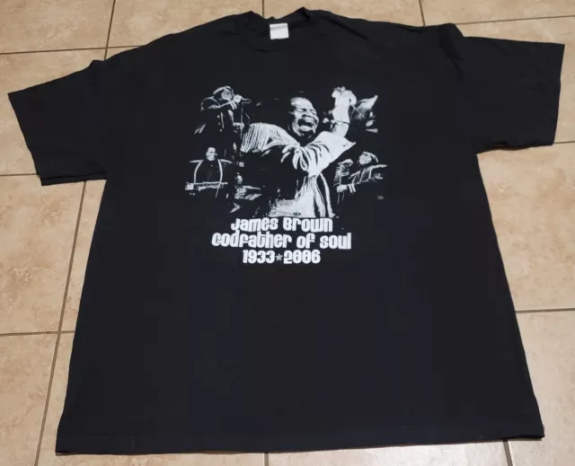 Vintage James Brown Godfather Of Soul Memorial T Shirt XXL Y2K
