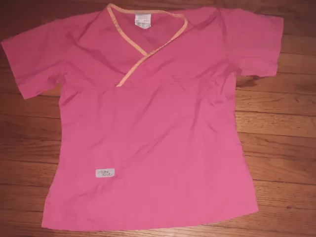 Urbane Scrubs - Women's Pink/Orange Scrub Uniform Top. Size XS EXTRA SMALL