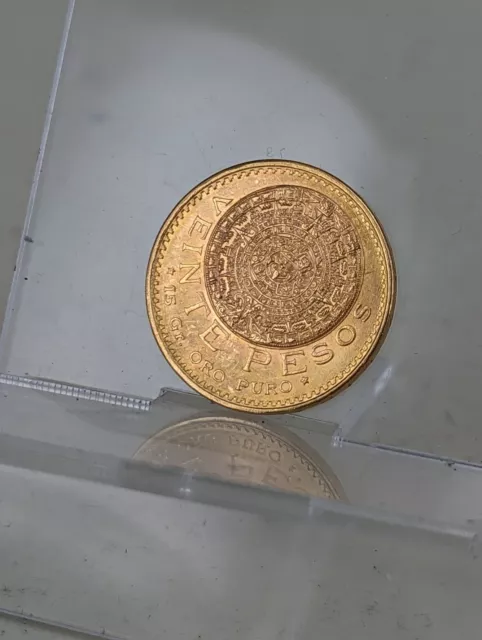 Mexican 1917 gold Veinte pesos twenty pesos contains 15 grams of pure gold