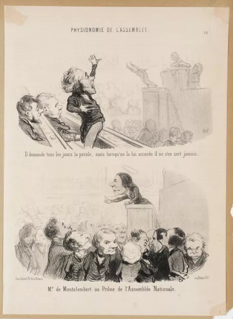 H. DAUMIER (1808-1879), Jeden Tag verlangt er das Wort, um 1850, Lithographie 2