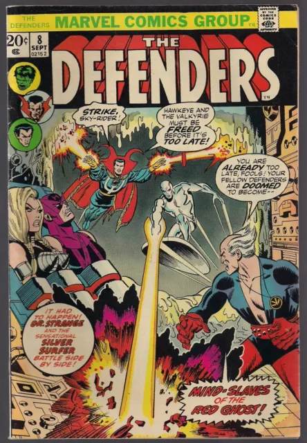 Defenders The #8 Marvel 1973 Silver Surfer & Hawkeye App + Pt 1 Avengers War Vf