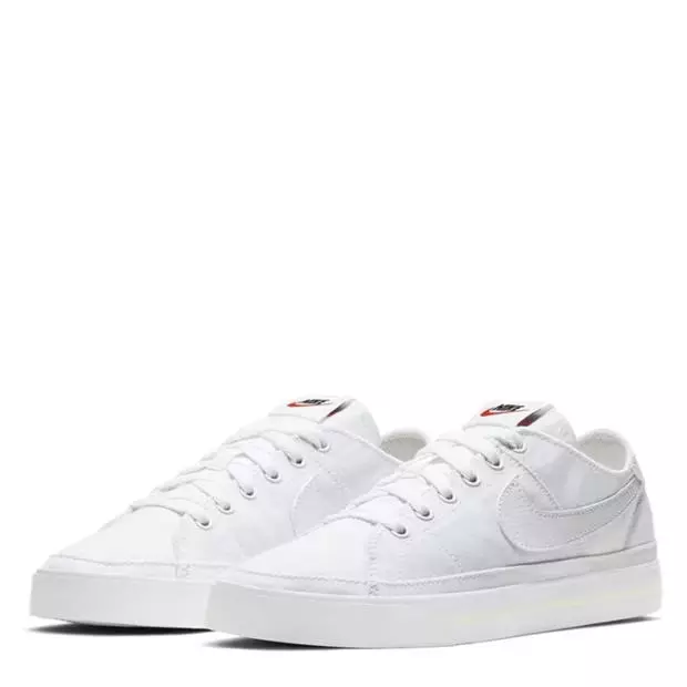 Nike Womens Court Legacy Canvas Low Trainers - White / UK5.5