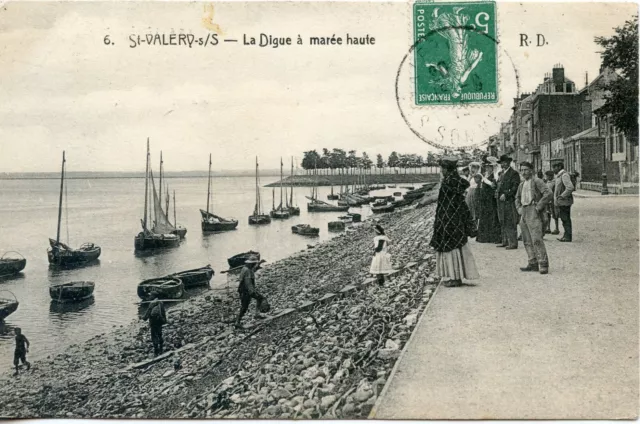 Carte Postale / Saint Valery Sur Somme La Digue A Maree Haute