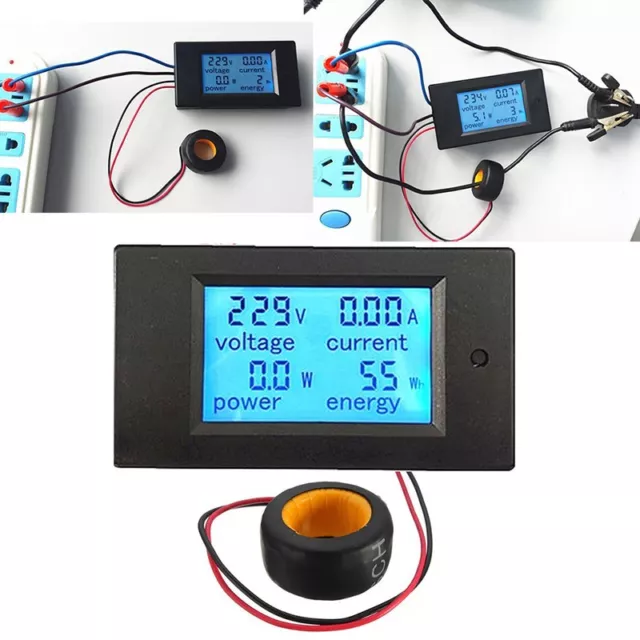 Digital AC Voltage Meter 100A/80~260V Power Energy Voltmeter Ammeter Multimeter