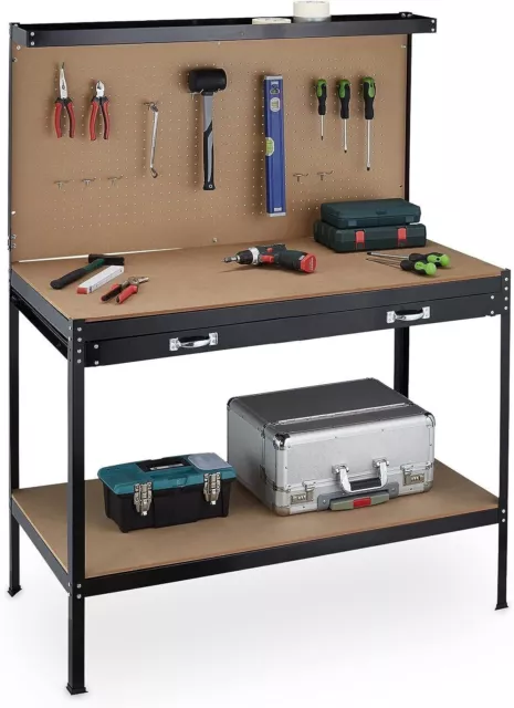 Workbench Workstation Pegboard Drawer Heavy Duty Metal Garage Workshop Shelve