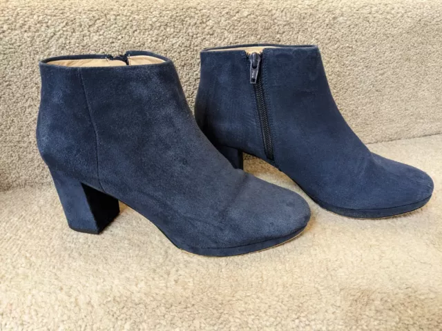 Clarks blue suede ankle boots deals
